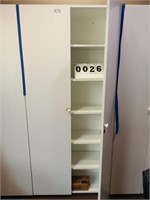 White storage cabinet wood 36w x 15d x 82h