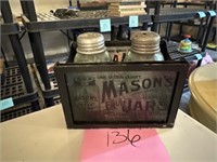 Mason Jar Salt & Pepper Shakers with Caddy