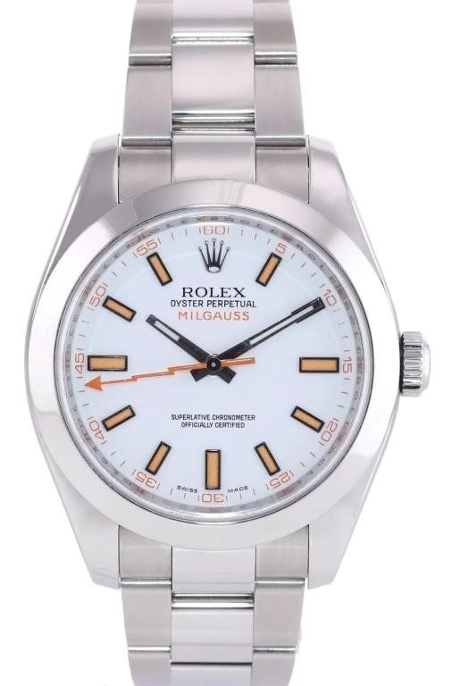 Rolex Milgauss Orange White 40 MM Men Watch