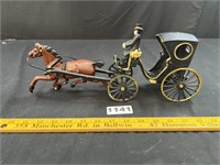 Cast Iron Buggy/Horses/Driver