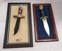 Two Decorative Knives on Plaques