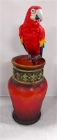 Decorative Tall Vase with Parrot