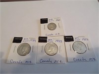 4 (80% Silver) Canadian Coins