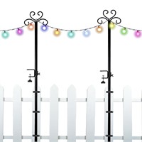 Feete 2Pack 10FT String Light Poles, Outdoor Metal