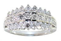 Brilliant 1.00 ct 3 Row VS Lab Diamond Dinner Ring