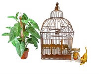 Metal Bird Cage w/ Decor