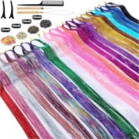 22-Color Hair Tinsel Kit  48 Inch  5500 Strands