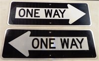 (2) Retired One Way Arrow Aluminum Road Signs