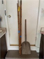 Cane poles & Shovel
