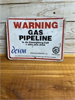 GAS PIPELINE 12" SIGN