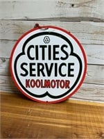 CITIES SERVICES KOOL MOTOR METAL SIGN 14"
