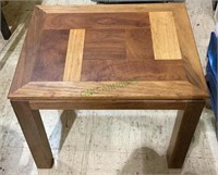 Parquet style accent table measures 20 x 16 x 16