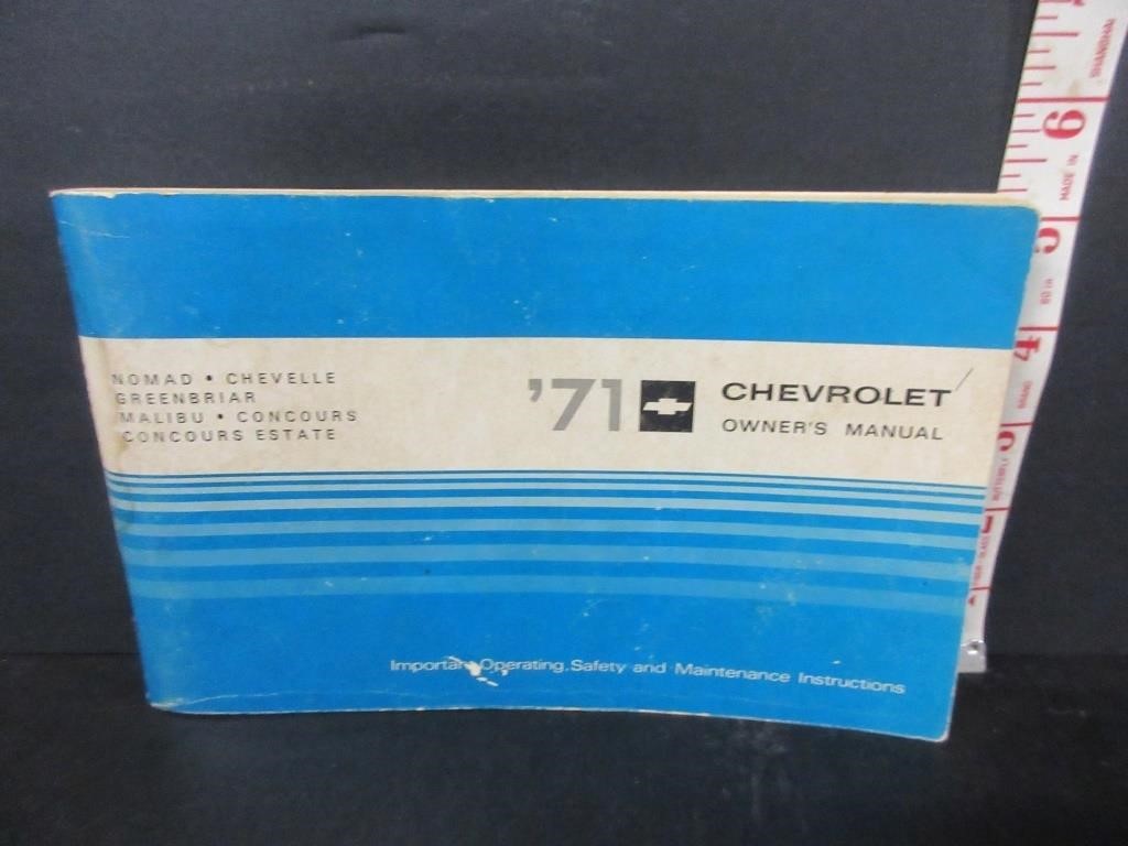 ORIGINAL 1971 CHEVROLET OWNERS MANUAL