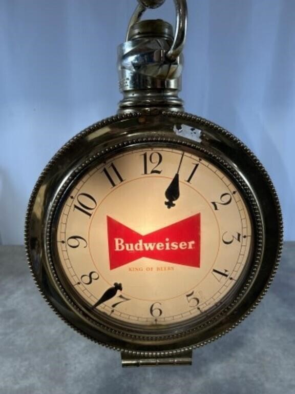 Vintage Budweiser light up 2 sided rotating beer