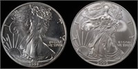 1991 & 2005 AMERICAN SILVER EAGLES