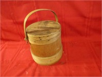 Vintage firkin bucket & lid.
