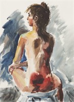 Michael Frary "Untitled (Nude)" watercolor on