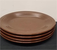 Four Brown Fiesta dinner plates