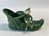 Vintage Pixie Elf Treasure Craft Ceramic Shoe