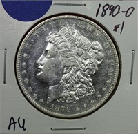 1890-O Morgan Dollar AU Cleaned