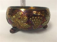 Carnival Glass Footed Bowl - 6" Dia.