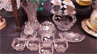 Five pieces of cut crystal including a 10" vase,