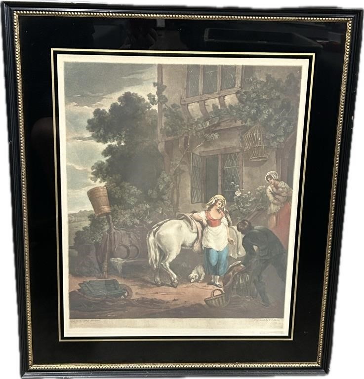 Antique George Morland Art Print.