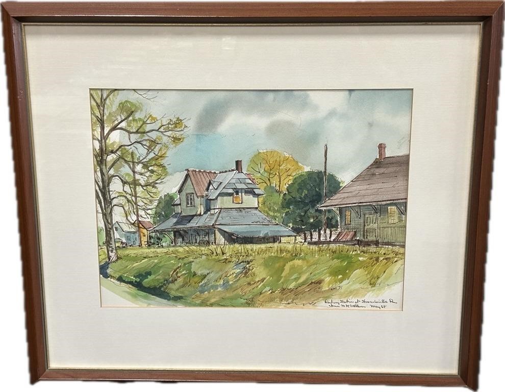 Artist Signed Shoemakerville PA Watercolor.