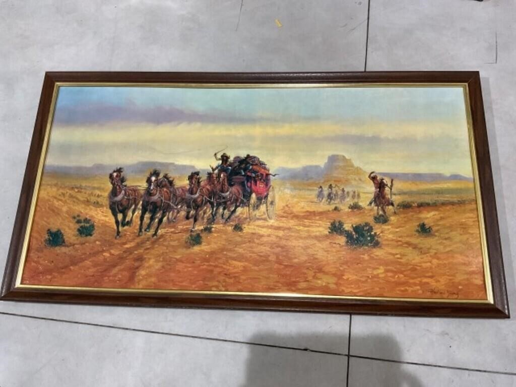 Wells Fargo Stagecoach Canvas  Harlan Young