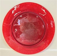 VIBRANT RED MURANO GLASS CIRCULAR PLATTER