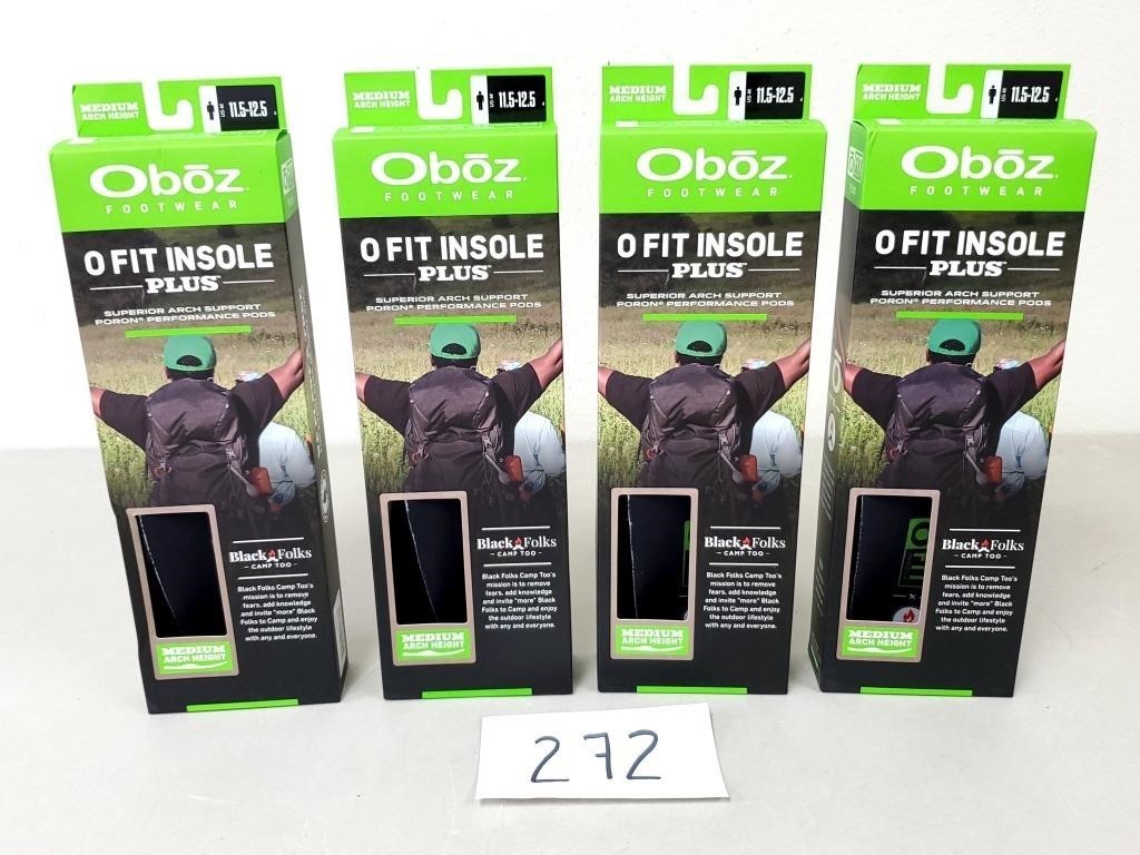 4 New Oboz O Fit Insoles - Men's Size 11.5-12.5