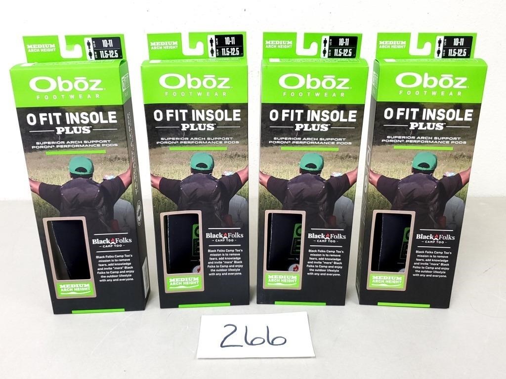 4 New Oboz O Fit Insoles - Size 10-11M / 11.5-12.5