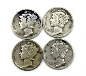 1941-S, 1941-D, and 1943-S Mercury Dimes