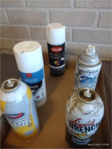 Multiple spray paint, aerosol cans