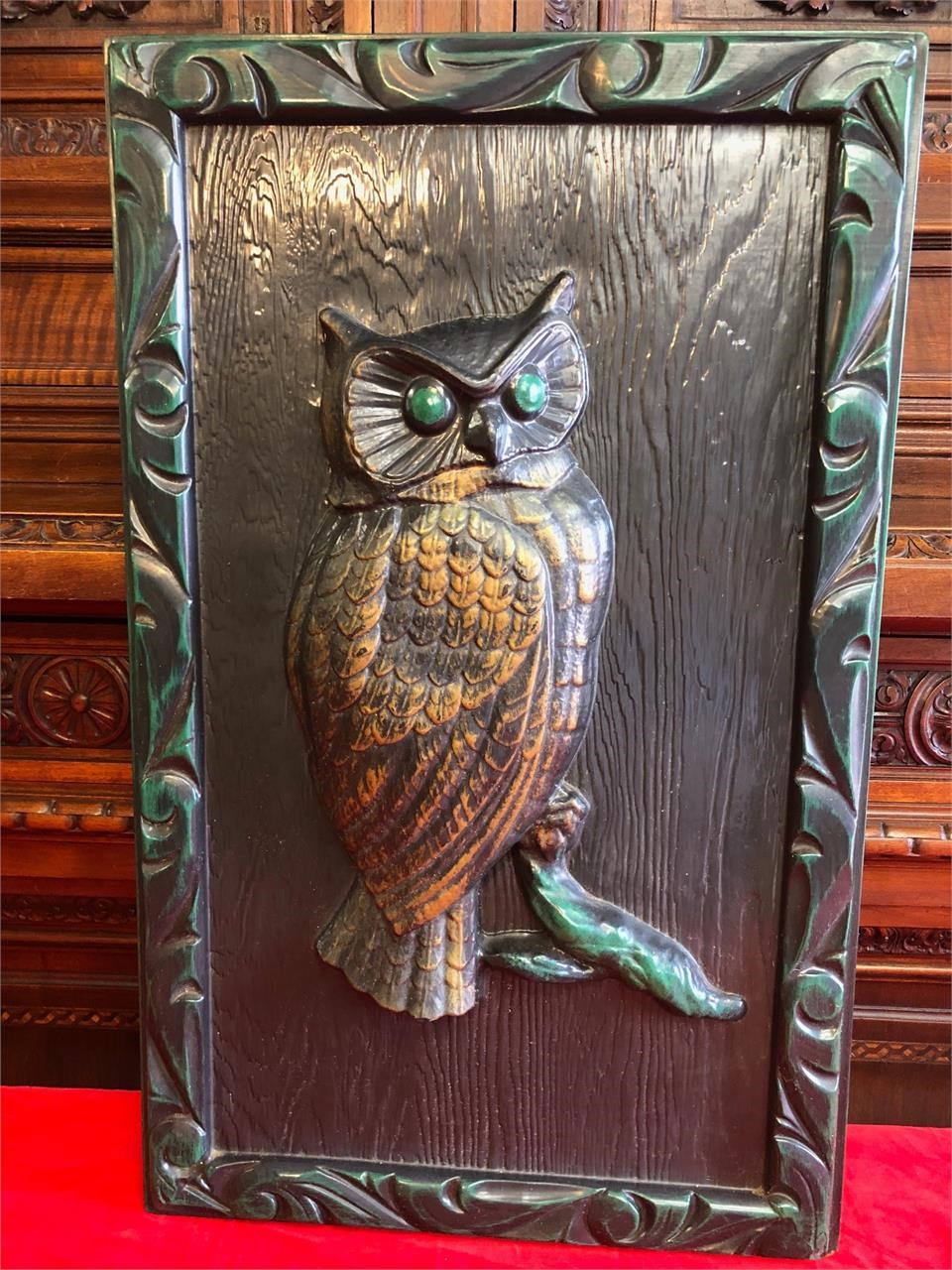 Vintage Raised Plastic Owl Wall Art