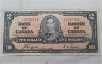 Canada $2 Banknote 1937 BC-22c Coyne Towers