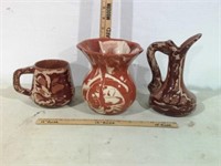 3 SIGNED POTTERY PIECES