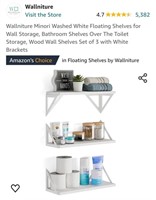Wallniture Minori Washed White Floating Shelves