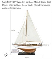 SAILINGSTORY Wooden Sailboat Model Decor Boat
