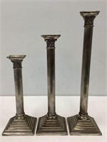 Three Tiered Silver Plate Godinger Candle Holders