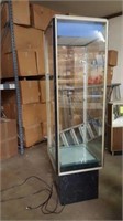 Tall Lighted Showcase W/ Glass Shelves