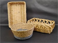Three Different Wicker Baskets