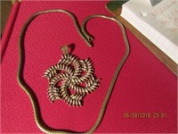 Silvertone Necklace & 925 Silver Spiny Oyster Gems