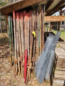 T-posts (appr 36+) w/ driver & some chicken fence