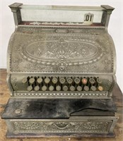 Antique National White Brass Cash Register