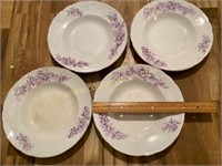 Purple transferware bowls