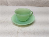 Fire King Jadeite Cup and Saucer