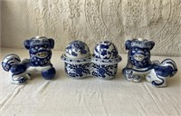 Chinese Blue-White Foo Dogs/Dragons/Globes SR