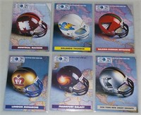 Lot of 6 World League Football Helmet cards