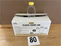 BOX OF 12 PLASTIC HONEY JARS